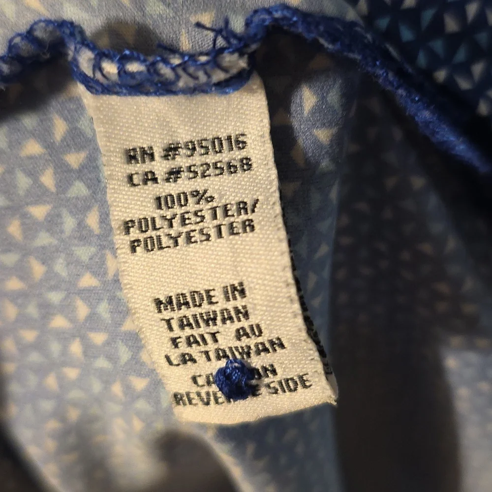 Straight Down Blue Patterned Shirt Mens Medium (Matt #30) - Picture 4 of 6